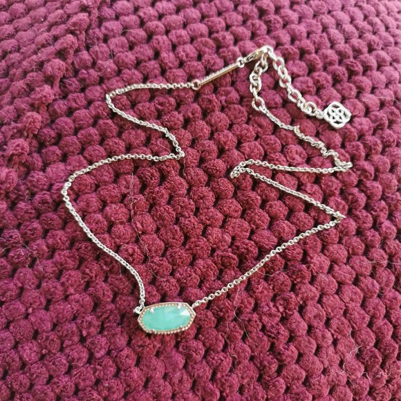 Kendra Scott chalcedony  Elisa silver necklace - Picture 2 of 3